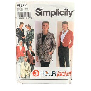 Simplicity 3 Hour Jacket Sewing Pattern 8622 Size 6-10 Women's Blazers
